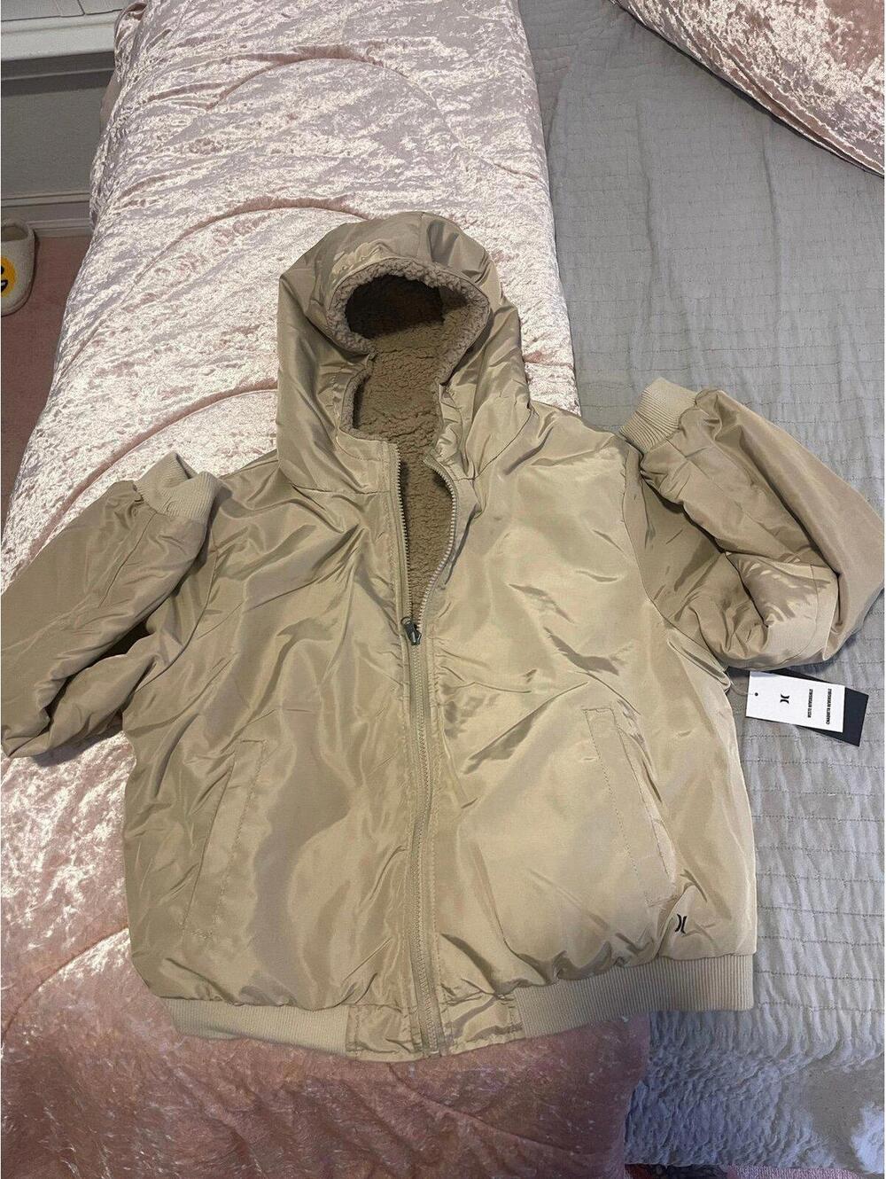 MENS HURLEY Reversible Bomber Jacket Men's Size L Coat NWT